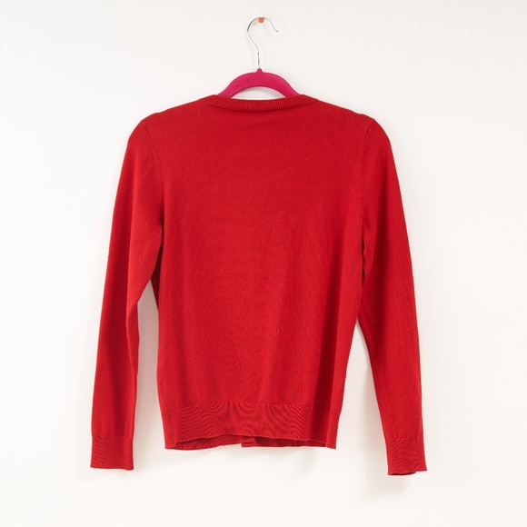 Talbots Cardigan Small Piete Holiday Red - Picture 2 of 3